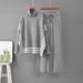 Women's High Neck Striped Cape And Wide Leg Pants Two Piece Set Casual Loose Fashion Suit European And American Style_ecoleips.com