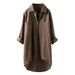 Women's Solid Color Fashion Shirt Casual Style Loose Fit Mid Length Double Pockets Cotton Linen Blend Top_ecoleips.com