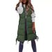 Women's Clothing Long Sleeveless Quilted Vest, Winter Warm Padded Coat, Lightweight Fleece Lining, V-Neck Casual Outerwear For Women (Grey, Black)_ecoleips.com