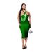 Halter Neck Tassel Party Dress Fashion Milk Silk Midi Skirt For Women Hot Girls_ecoleips.com