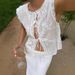 Women's Clothing Spring Summer Women's Loose Fit Top Style Bow Embroidery Lace Trim For Formal & Casual For Women_ecoleips.com