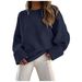 Women's Clothing Cozy Fleece Sweater - Soft Plush Pullover With Round Neck (S-XL, 12 Colors)_ecoleips.com