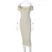 Hugcitar Solid Square Collar Short Sleeves Sexy Midi Dress 2022 New Fashion Women Bodycon Elegant Casual Party Club Overalls Y2K_ecoleips.com
