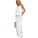 Women's Cotton And Linen Fashion Backless Belted Set With Loose Fly-Effection Sleeves For Spring/Summer_ecoleips.com