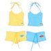Women's Clothing Sexy Hot Girl Beach Camisole Vest American Elastic Shorts Two Piece Color Matching_ecoleips.com