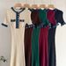 Verve Denim Patchwork French Style Robe Spring Summer New Two-Piece Slim Fit Knitted Long Dress_ecoleips.com