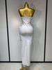 Women Sexy Bodycon Dress Fashion White Elegant Strapless Flower Slim Dress Casual Streetwear Club Birthday Party Dresses 4DUQ_ecoleips.com