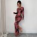 Women's Tie Dye Pattern 2-Piece Outfit Long Sleeve T-Shirt And Fitted Long Skirt Set American Style Spring New Arrival_ecoleips.com