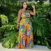 Women's Clothing Printed Tie Strap Wide Leg Pants Two Piece Suit_ecoleips.com