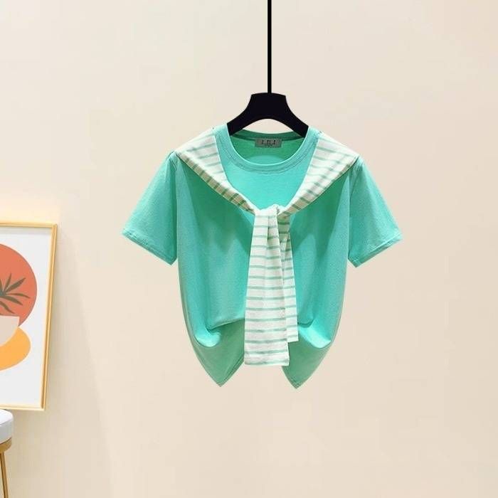 Women's Clothing Casual Suit & Archer0603 & Fashion Trousers Suit For Women In Summer Striped Small Shawl T Shirt Stylish Outfit Two Piece Suit_ecoleips.com
