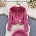 Women's Winter Wool Cardigan Coat – Elegant Longline Open Front With Side Slits (Rose Red, S/M/L/XL)_ecoleips.com