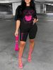 Summer Women's Casual Fashion Cartoon Bear Graphic Printed Loose T-shirt Shorts Two-piece Set Summer Sportswear Suitable For Daily Wear-159_ecoleips.com