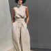 Voya 2026 Women's European American Spring New Style Solid Color Elegant Women's Simple Cotton-Linen Blend Sleeveless Top And Union Suit_ecoleips.com