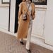 2024 Autumn Winter New Foreign Trade Women's Long Sleeve Turn-Down Collar Solid Color Double-Breasted Slim Coat_ecoleips.com
