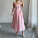 Women's Clothing Temperament Elegant Style Sling Pleated Dress_ecoleips.com