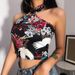 2021 Summer European And American Style Fashion Slimming Dragon Pattern Irregular Halter Neck Chinese Knot Milk Silk_ecoleips.com