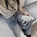 -Inspired Wide Leg Jeans For Women - Glam Rhinestone Embellished High Waist Flared Denim Pants With Vintage Wash_ecoleips.com