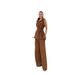 Women's Clothing Women's Fashion Casual Suit Shirt Collar Single Breasted Lace Up Top High Waist Trousers_ecoleips.com