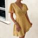 Women Elegant Party Dress Sexy V‑Neck With Belt, Romantic Ruffle Details And Trendy All‑Over Print_ecoleips.com