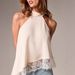 Sexy Halter Neck Camisole Women's Top Backless Solid Color Slimming Lace Irregular Hem Versatile_ecoleips.com
