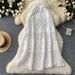 Women's Clothing Holiday Outfit For Women Heavy Hollow Crochet Knitted Drawstring Waist Versatile Swing Skirt_ecoleips.com