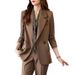 Women's Clothing Design Sense Small Suit Jacket Back Split Top Long Sleeve_ecoleips.com