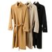 New Double-sided Woolen Coat Stand-up Collar Wool Coat Extended Lace-up Woolen Women's Coat_ecoleips.com