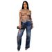 Women's Clothing American Style Women's Straight Leg Jeans Retro Heavy-Duty Colorful Rhinestone Detail Hot Selling_ecoleips.com