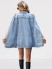 Women's Clothing Fashion Irregular Loose Versatile Denim Jacket_ecoleips.com