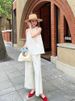 Suitable For All Seasons Wenjiu Light Embroidered Lace Edge Linen Cotton Flared Wide-Leg For Women Comfortable Elegant Hollow Out_ecoleips.com