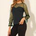 2026 European And American New Women's Mesh Polka Dot Splicing Round Neck Long Sleeved Elegant And Fashionable T-shirt_ecoleips.com