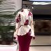 Women's Clothing Fashion V Neck Splicing Print Lace Up Slim Skirt Suit_ecoleips.com