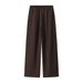 Women's Clothing Women's Stylish Trendy Casual Linen Blend Elastic Waist Pants Style Clothing For Formal & Casual For Women_ecoleips.com