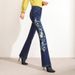 Women's Clothing High Waist Winter New Velvet Warm And Comfortable Bell Bottom Pants Embroidered Large Size Jeans_ecoleips.com
