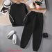 Men's Casual Letter Print Hoodie & Jogger Set - Soft Polyester Loungewear For Winter, Streetwear Two-Piece Outfit (S-Xxl, White/Black)_ecoleips.com