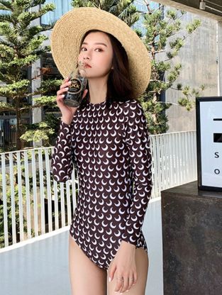 Women’s Clothing Korean New Fairy Style One Piece Hot Spring Swimsuit For Women Covering Belly, Slimming, Conservative, Long Sleeved, Sexy, Backless_ecoleips.com