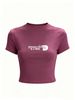 Women's Cute Cropped T-Shirt, Solid Color Short Tee For Leisure Summer Dressing_ecoleips.com