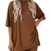 Modal Cotton Blend Short Sleeve T-Shirt & Shorts Set For Women, Relaxed Fit Casual Lounge Wear, Soft Breathable Summer Outfit In 10 Colors_ecoleips.com