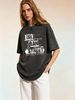 Women's Loose-fitting T-shirt, Urban Street Style, Suitable For Casual Occasions, Round Neck And Short Sleeves._ecoleips.com