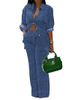 Women's Clothing 2024 Autumn Winter New Sleeve Shirt Printed Long Pants Two Piece Set_ecoleips.com