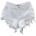 Women's Clothing Fashion Low Waist Shorts Women's Raw Edge Pants New Summer White Jeans Ripped A Line Hot Pants Trend_ecoleips.com