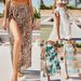 Women's Clothing Leopard Print Beach Vacation Chiffon Print Tie Dye Strap Beach Wrap Skirt Blouse_ecoleips.com