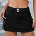 Women's Clothing Autumn New Ins Style Street Solid Color Low Waist Slim Hip Skirt_ecoleips.com