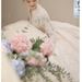 Elegant V-Neck Long Sleeve Wedding Dress With Train – Lace Appliqué, Plus Size & Maternity-Friendly, Flattering For Petite Brides_ecoleips.com