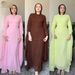Muslim Dress Women Elegant Double-Layer Muslim Dress With Waist Cinching – Modest & Stylish Dubai-Inspired Abaya_ecoleips.com