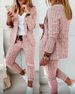 Women's Elegant Blazer & Pants Set – Stretch Polyester Office Suit With Princess Sleeves (8 Sizes, 4 Colors, Breathable Lining)_ecoleips.com