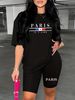 Summer Women's Casual And Fashionable Paris Pattern Print Loose T-shirt+shorts Two-piece Sportswear Suitable For Daily Wear-97_ecoleips.com