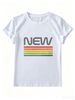 Women’s Casual Illustration Print Tee, Round Neck Short Sleeve Top, Comfortable Everyday Spring & Summer Wear_ecoleips.com