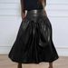 Women's Clothing Plus Size Women's PU Leather Half Length Skirt Style With Pockets For Formal & Casual For Women_ecoleips.com