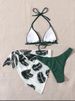 Women's 3-Piece Tie-Dye Bikini Set Bohemian Print Swimsuit with Cover-Up for Beach And Pool_ecoleips.com